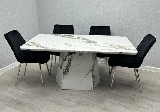 Capri 160cm Marble Effect Dining Table – Contemporary Elegance for Modern Homes