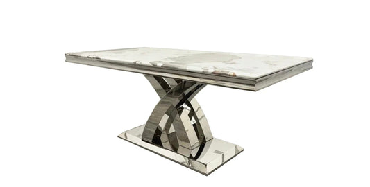 Milan 1.8m Marble Dining Table: Contemporary Luxury for Stylish Modern Homes