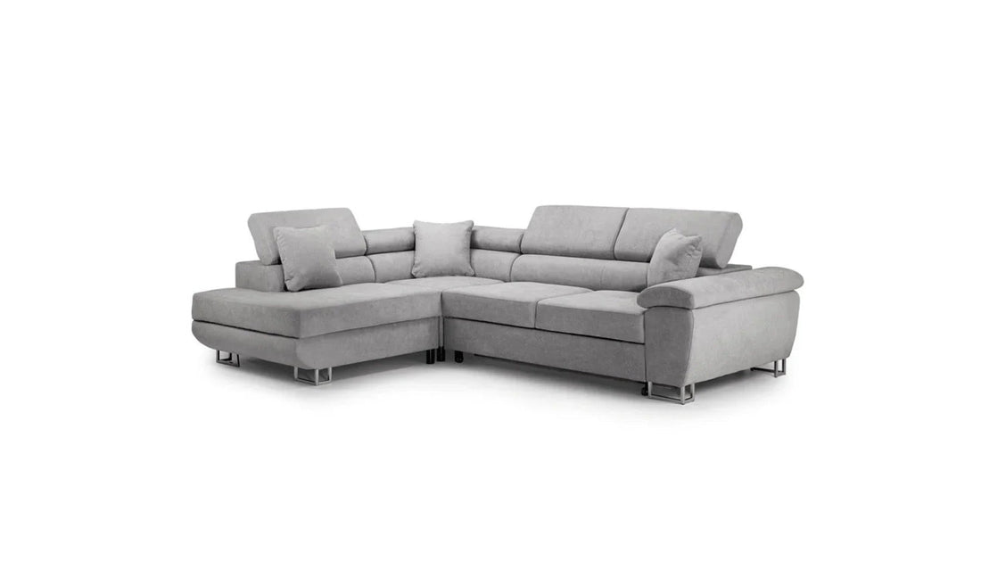 Anton Sofabed Corner Sofa Bed With Storage Box – Grey | Stylish Space-Saving Comfort for Modern Homes