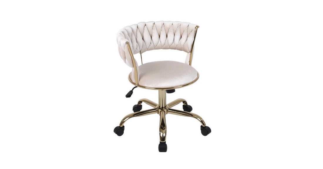 Camelia Gold Office Chair | Luxury Velvet Office Chair with Gold Frame