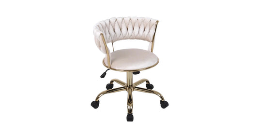 Camelia Gold Office Chair | Luxury Velvet Office Chair with Gold Frame