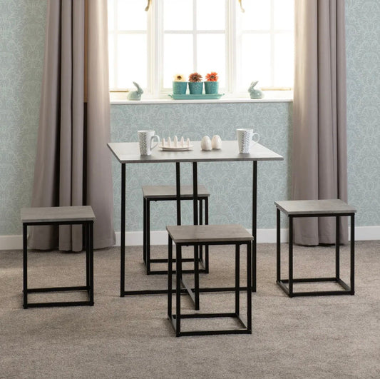 Kent 1+4 Stowaway Dining Set – Space-Saving Style for Modern Living