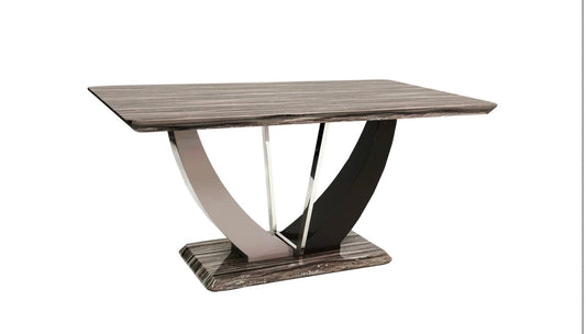 Atlantis Dining Table + 6 Atlantis Chairs (Marble Effect) – Contemporary Luxury for Elegant Dining