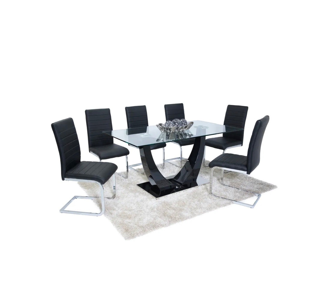 Oslo 160cm Glass Dining Table – Contemporary Luxury for Modern Homes