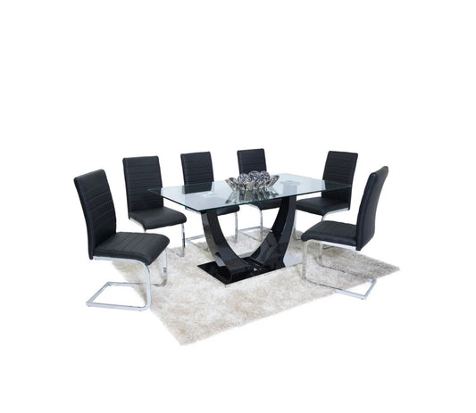 Oslo 160cm Glass Dining Table – Contemporary Luxury for Modern Homes