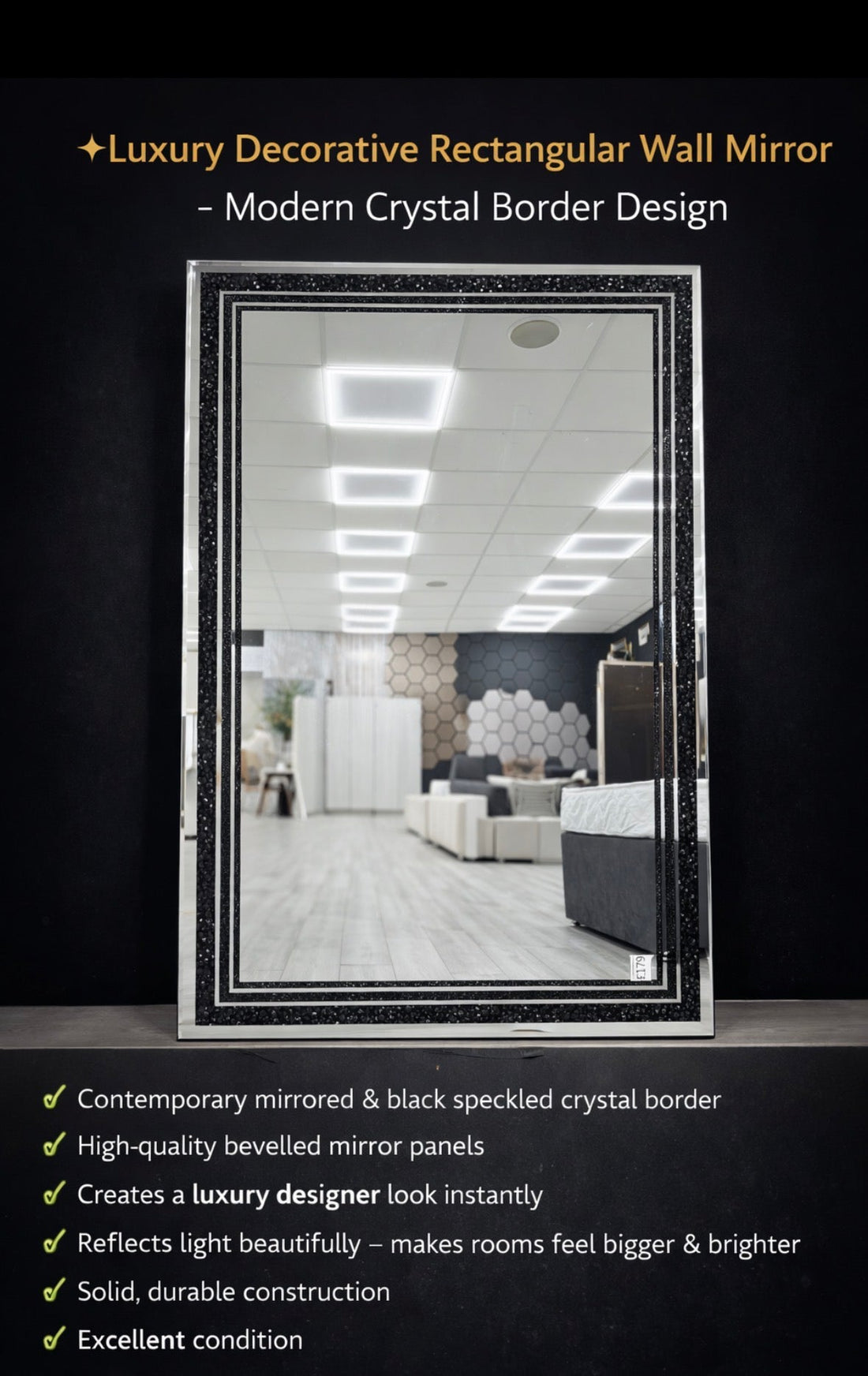 Crystal Border Wall Mirror: A Statement of Luxury and Elegance