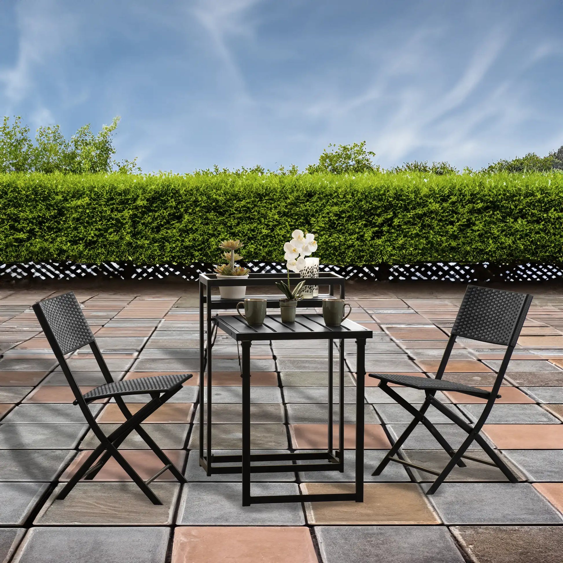 Foldaway 1+2 Garden Set   Black 2024  13