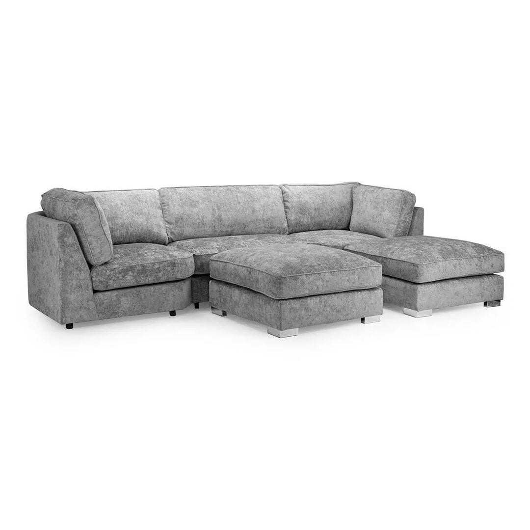Bishop Fullback U Shape Sofa - Silver