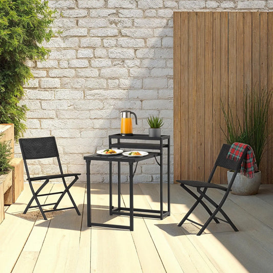 Foldaway 1+2 Garden Set   Black  Pr