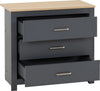 GREY/OAK EFFECT / 3 Drawer