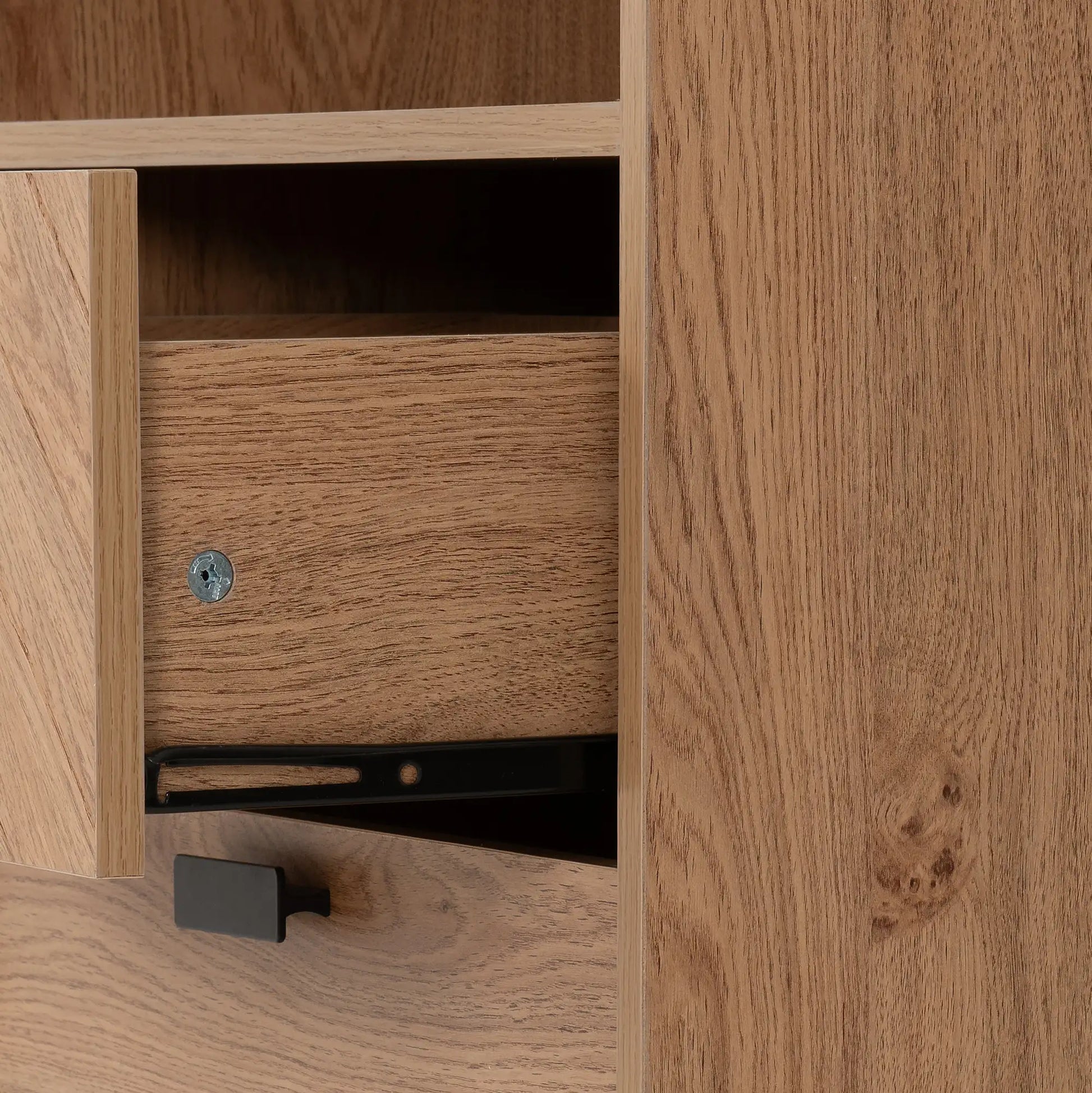 Leon 2 Drawer 2 Shelf Cabinet   Medium Oak Effect 2023  06