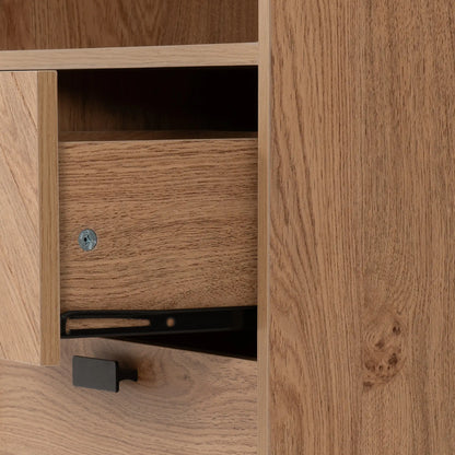 Leon 2 Drawer 2 Shelf Cabinet   Medium Oak Effect 2023  06
