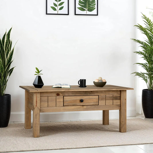 Panama 1 Drawer Coffee Table Natural Wax  Pr