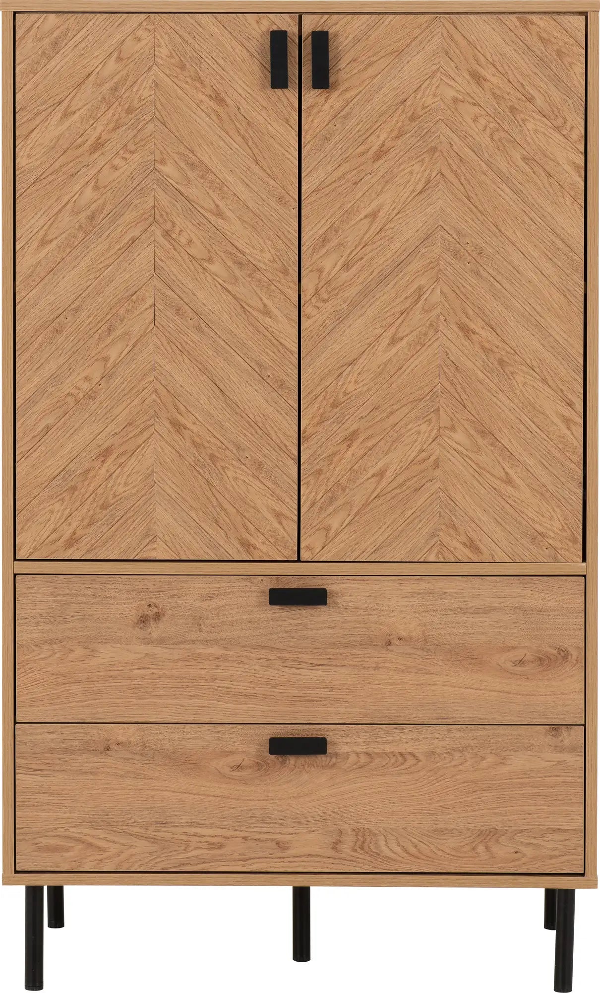 Leon 2 Door 2 Drawer Cabinet   Medium Oak Effect 2023  02