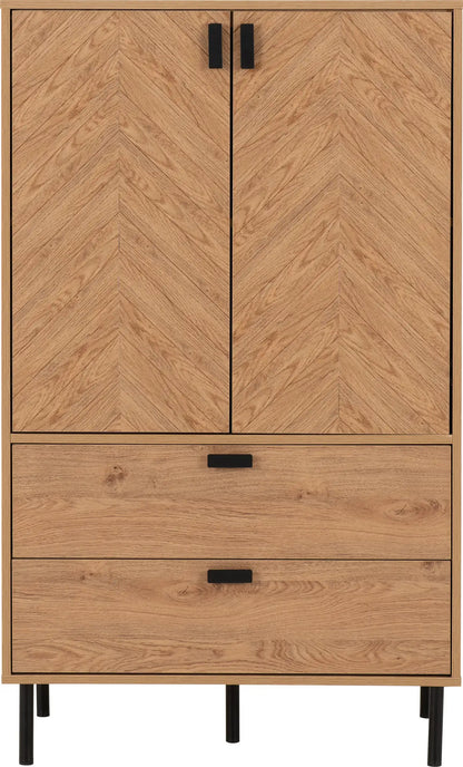 Leon 2 Door 2 Drawer Cabinet   Medium Oak Effect 2023  02