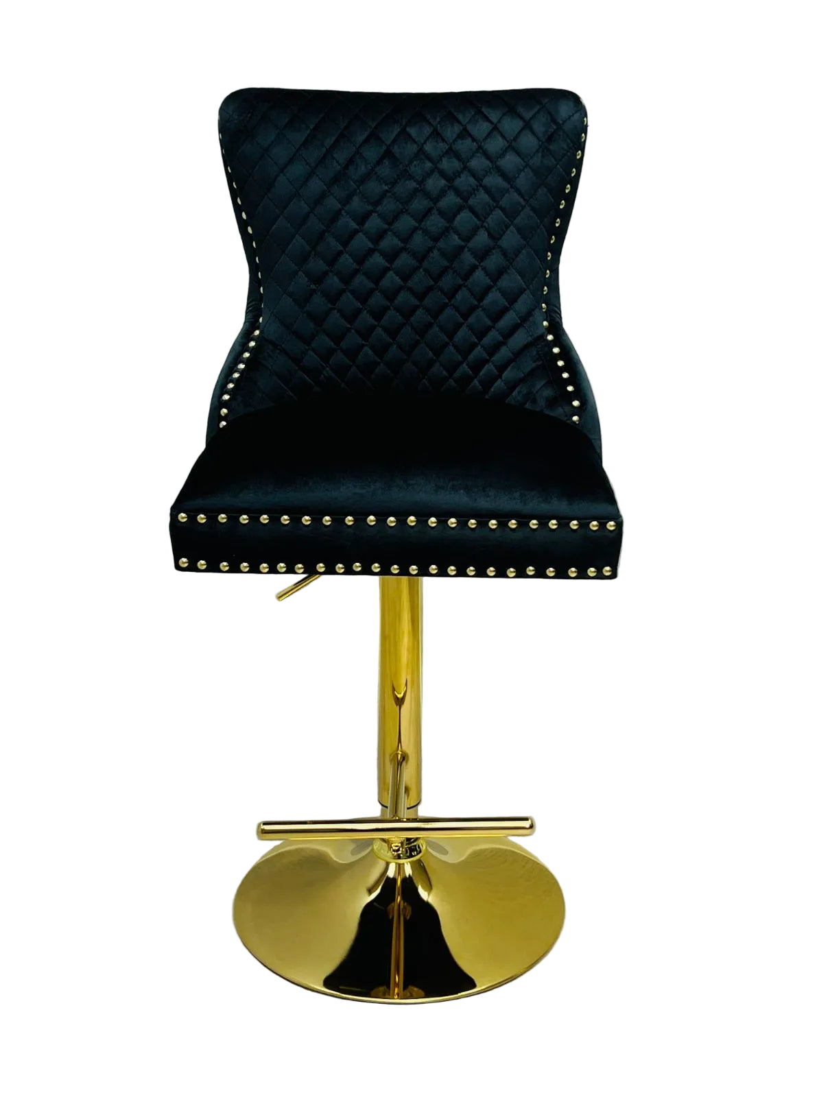 Victoria Black & Gold Lion Knocker Breakfast Stool