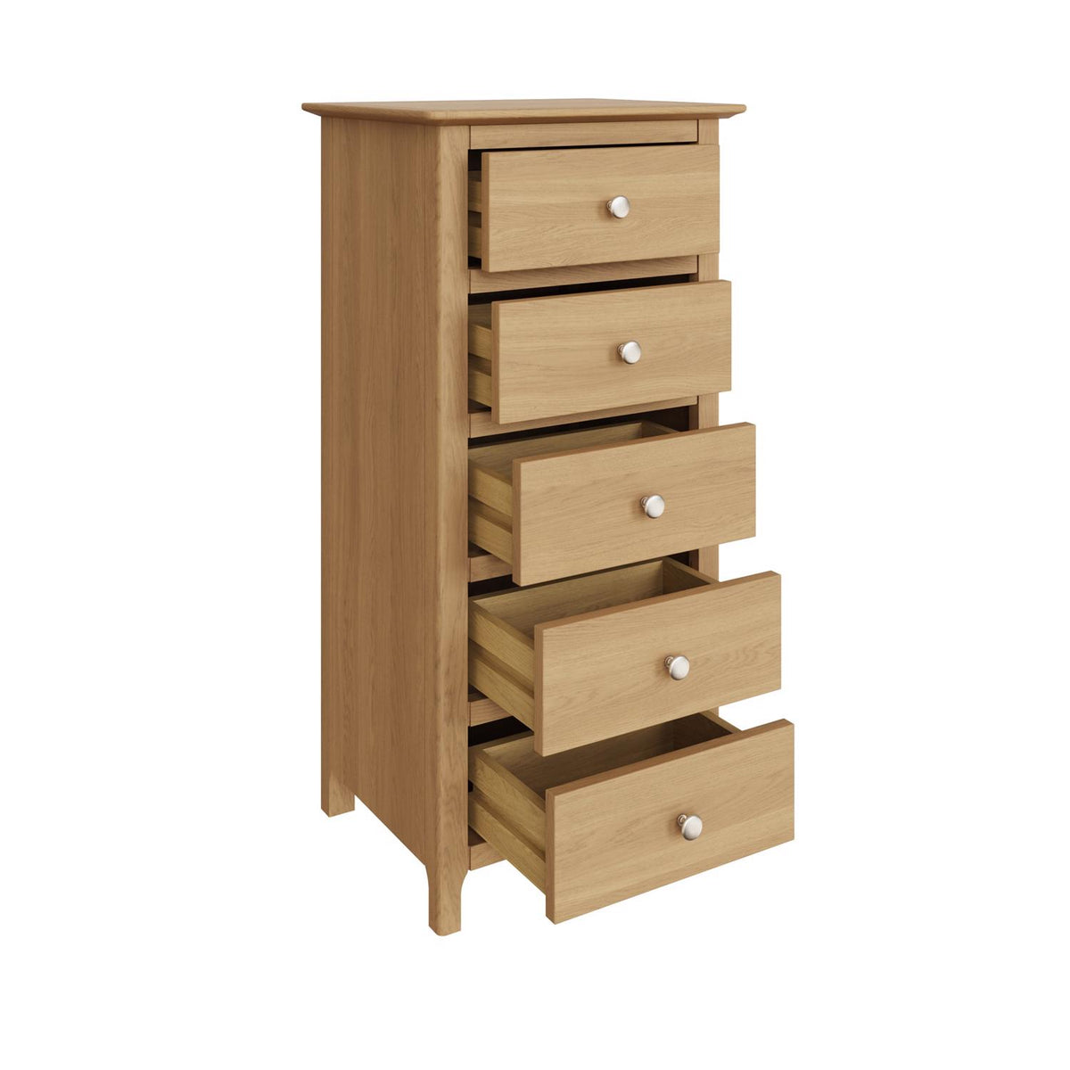 Taberno Oak 5 Drawer Chest Of Drawers Ready Assembled