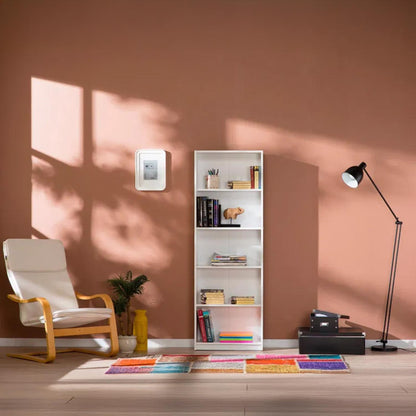 Adore Matt White 5 Tier Bookcase Shelving Unit