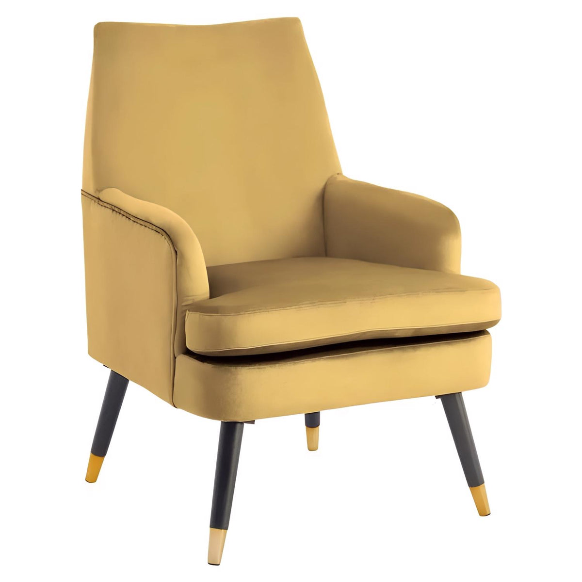 Loretta Accent Chair Mustard Velvet Padded Armchair
