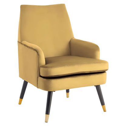 Loretta Accent Chair Mustard Velvet Padded Armchair