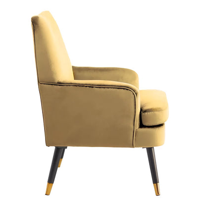 Loretta Accent Chair Mustard Velvet Padded Armchair