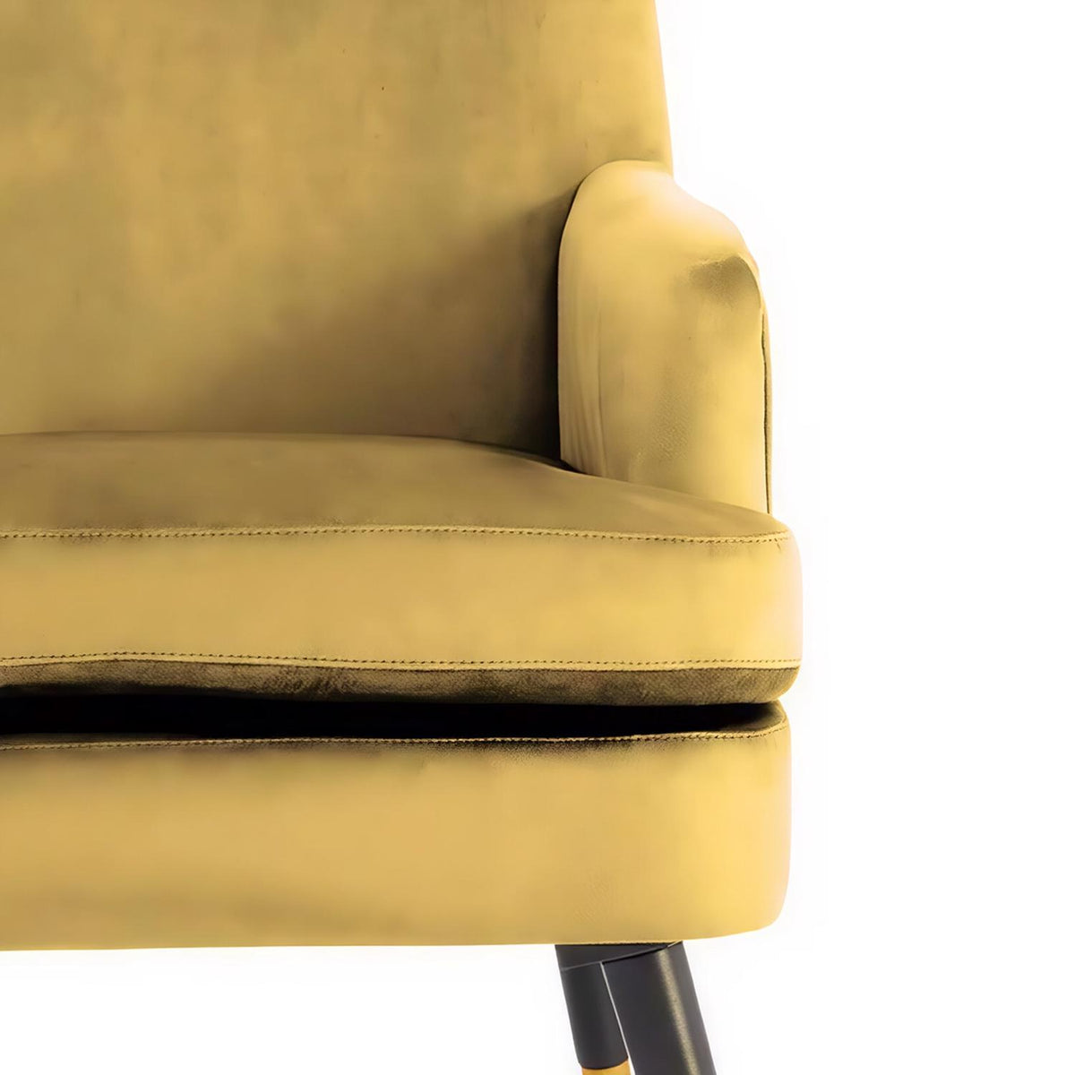 Loretta Accent Chair Mustard Velvet Padded Armchair