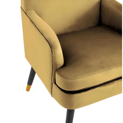 Loretta Accent Chair Mustard Velvet Padded Armchair