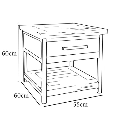 Lowry 1 Drawer Side Table Driftwood Lacquered Solid Reclaimed Pine