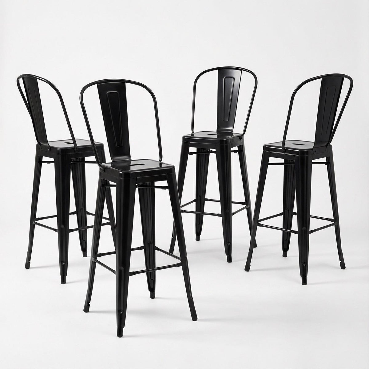 Bistro Pack Of 4 30 Black Bar Chairs