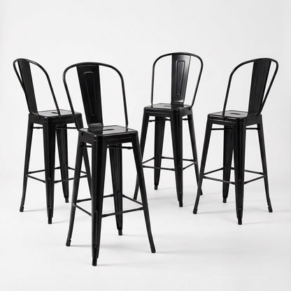 Bistro Pack Of 4 30 Black Bar Chairs