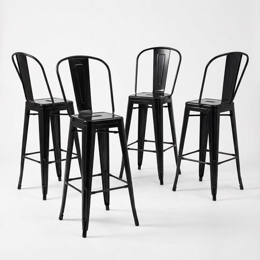 Bistro Pack Of 4 30 Black Bar Chairs