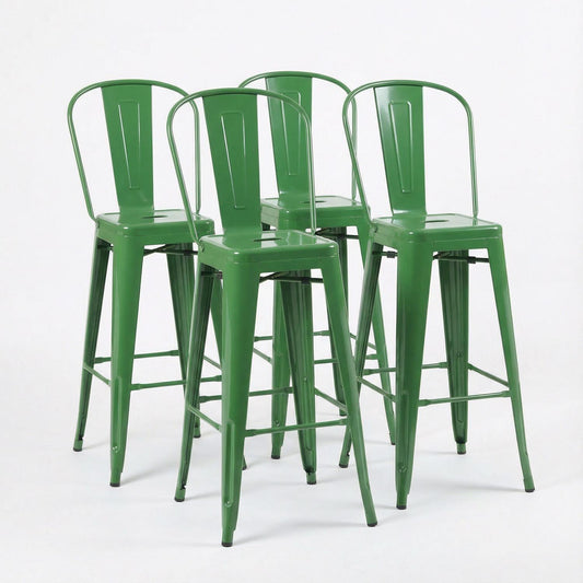 Bistro Pack Of 4 30 Green Bar Chairs