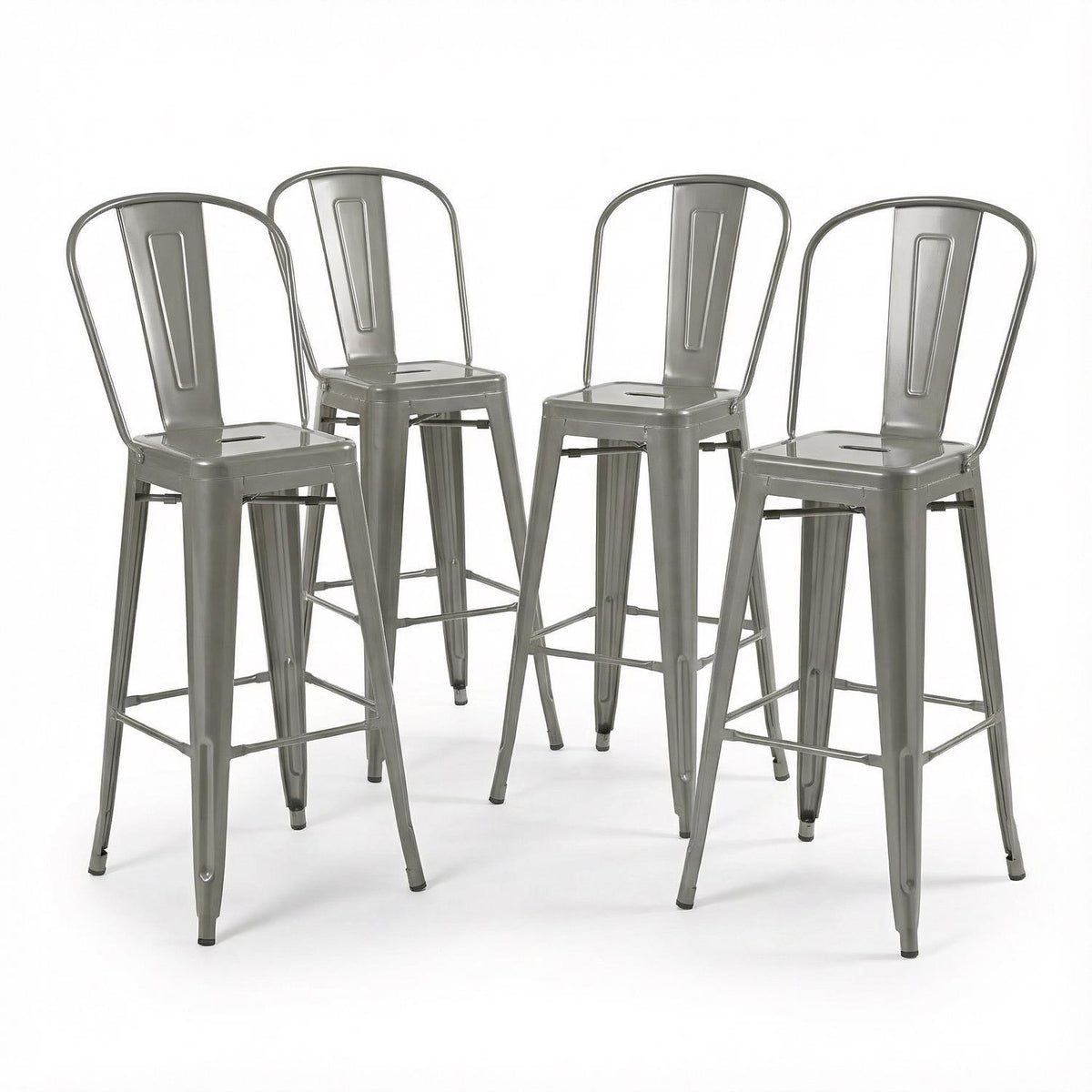 Bistro Pack Of 4 30 Silver Bar Chairs