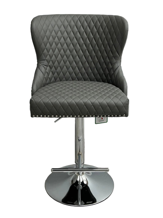 Valentino Hudson Grey PU Bar Stool