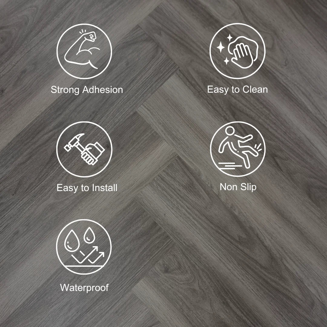 Self Adhesive Wood Effect Vinyl Flooring Tiles - 36x Floor Planks