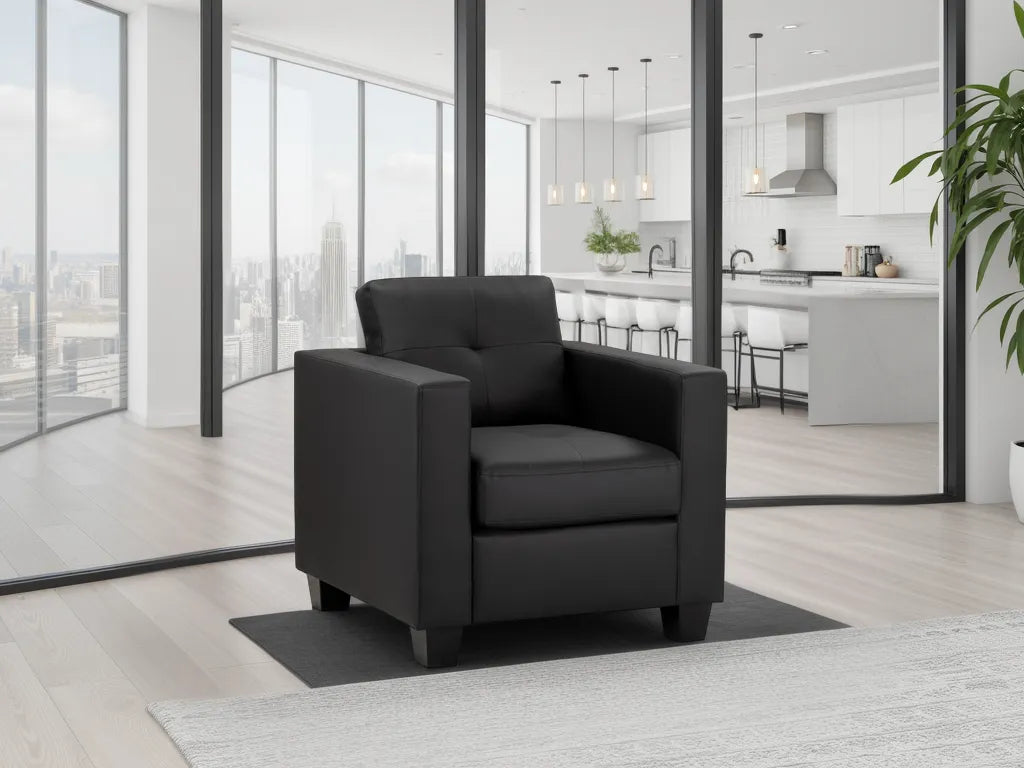 Jerry Sofa Range – Black & Grey Faux Leather