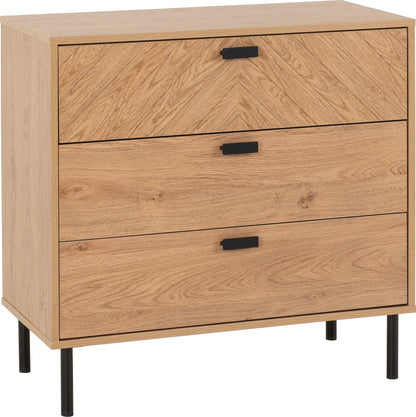 Leon 3 Drawer Chest   Medium Oak Effect 2023  01