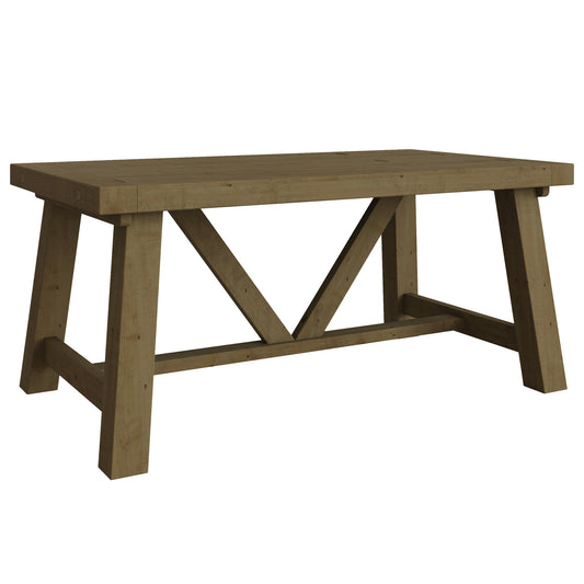 Saltash 1.6m Fixed Top Dining Table - Solid Reclaimed Natural Pine