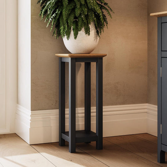 Taberno Oak End Side Table Graphite Blue