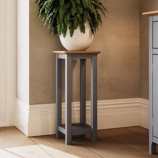 Taberno Oak End Side Table Dove Grey