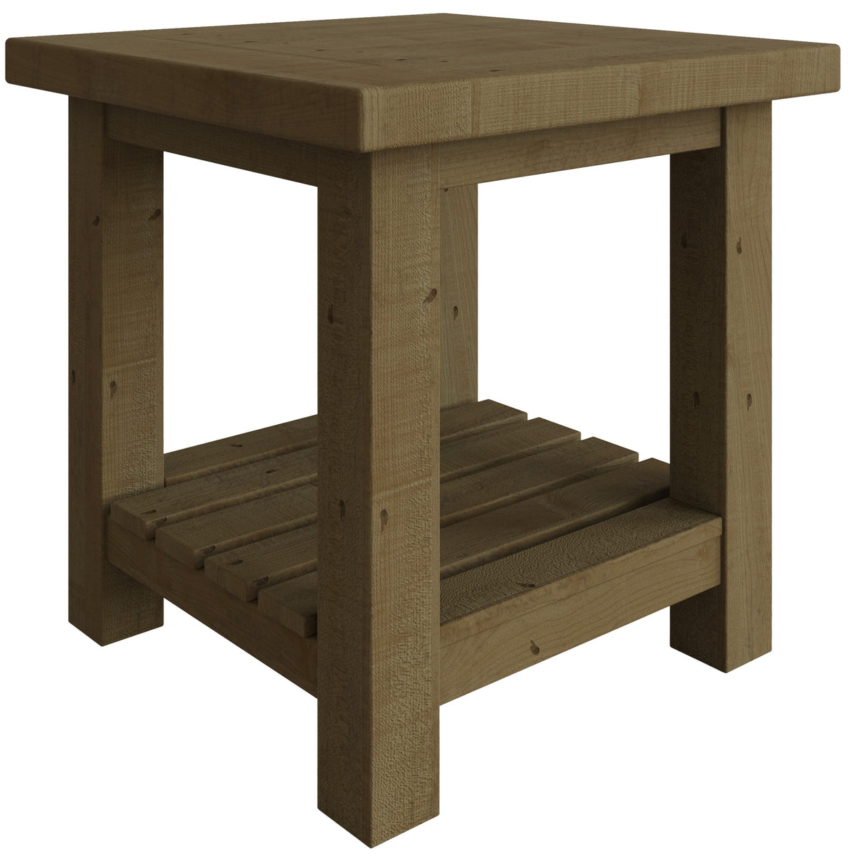 Saltash Lamp Side Table - Solid Reclaimed Natural Pine