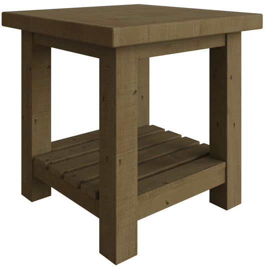 Saltash Lamp Side Table - Solid Reclaimed Natural Pine