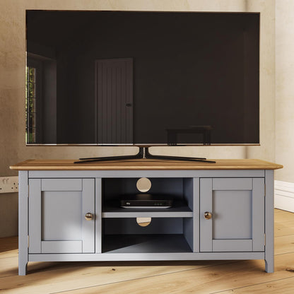 Taberno Oak 2 Door TV Unit Dove Grey