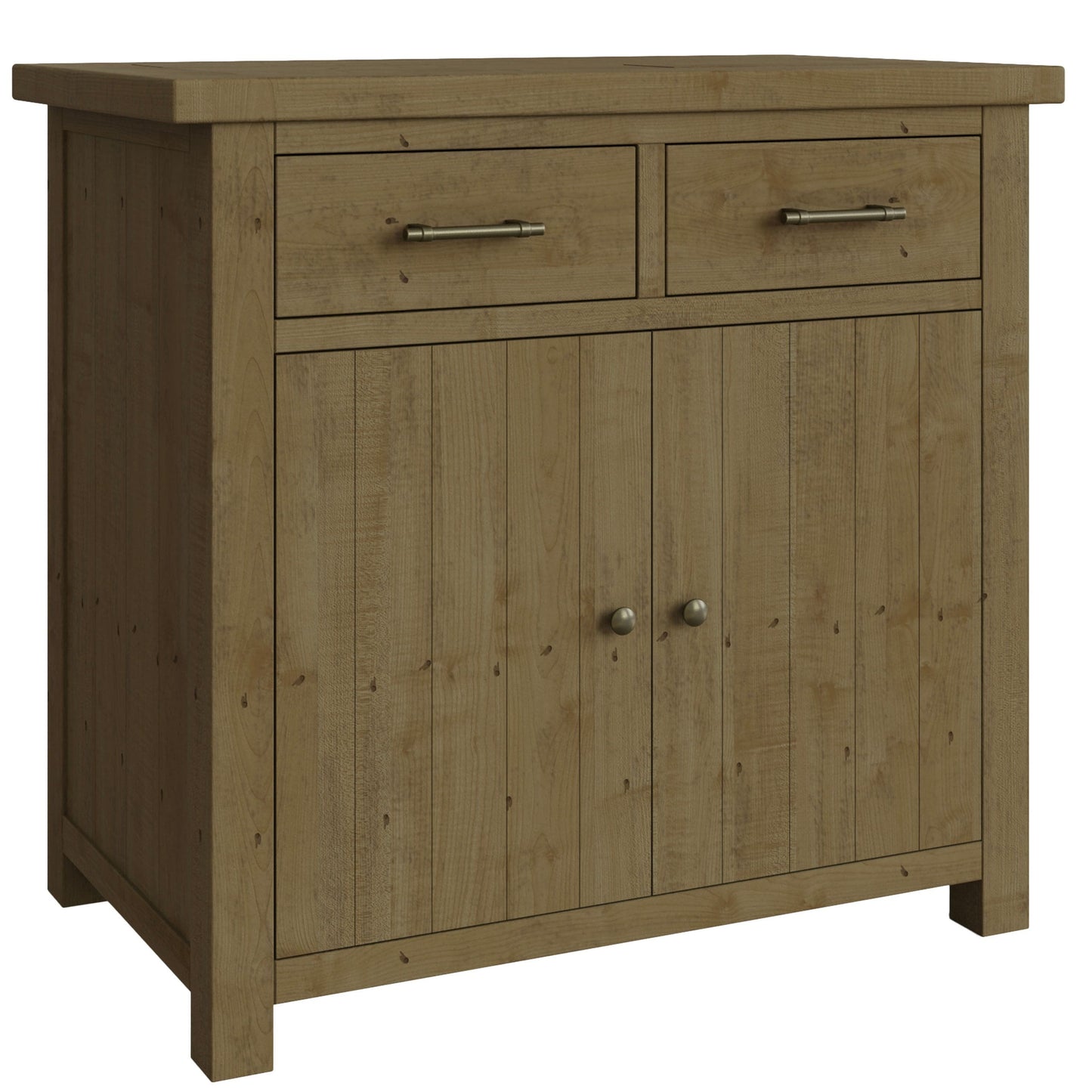 Saltash Compact Sideboard 2 Door 2 Drawer - Solid Reclaimed Natural Pine