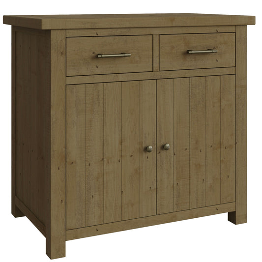 Saltash Compact Sideboard 2 Door 2 Drawer - Solid Reclaimed Natural Pine