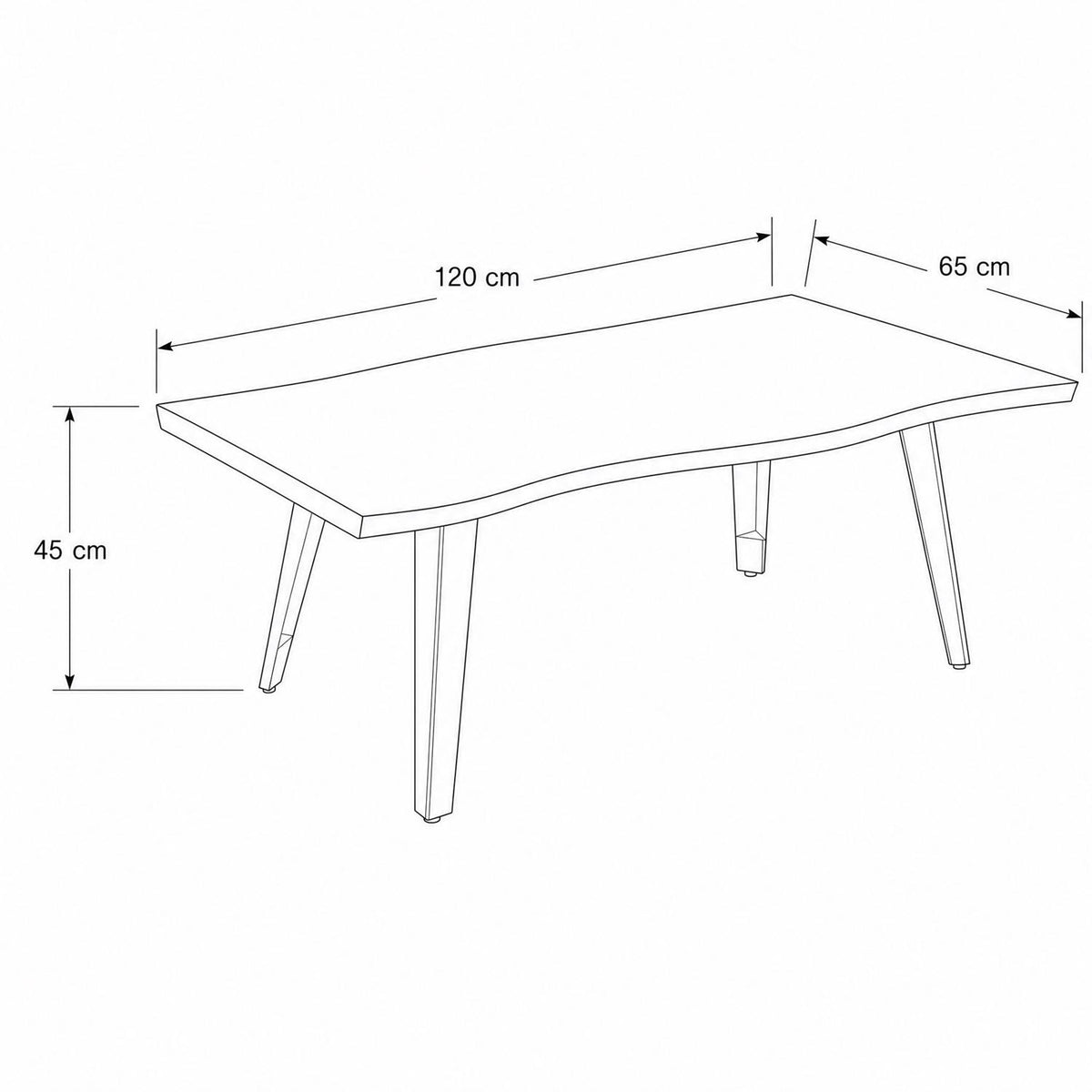 Nassau Wave Edge Coffee Table - Oak