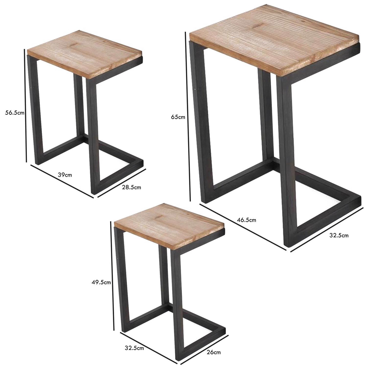 Nest of 3 Sofa Table - Assembled