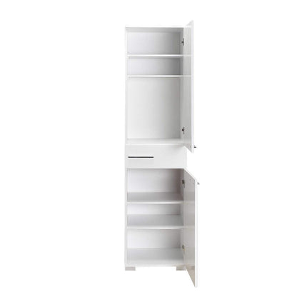 Adore White High Gloss 2 Door Storage Unit with Central Drawer - Multi-Purpose Cabinet