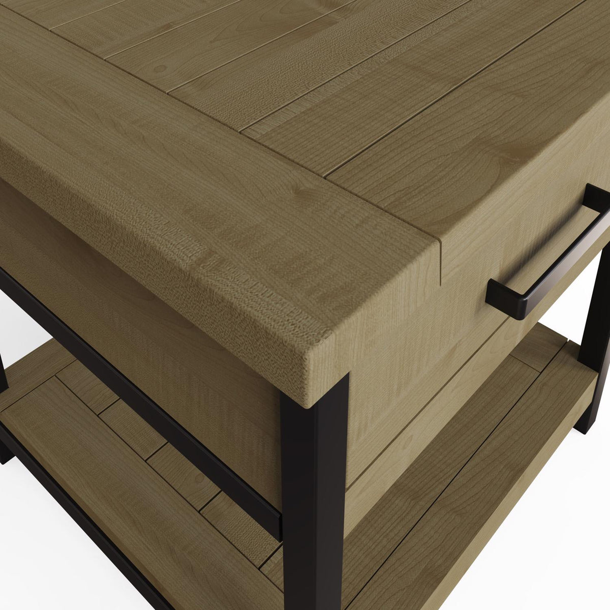 Lowry 1 Drawer Side Table Driftwood Lacquered Solid Reclaimed Pine