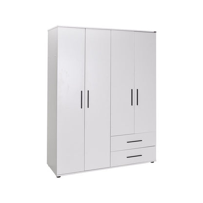 Adore Matt White 4 Door 2 Drawer Combi Wardrobe with Shelves